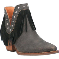 FINE N' DANDY Black LEATHER Dingo BOOTIE size 8