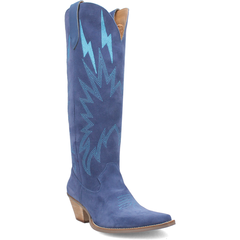 Blue Rough Out Thunder Road Lightening High Dingo Boot (DS)