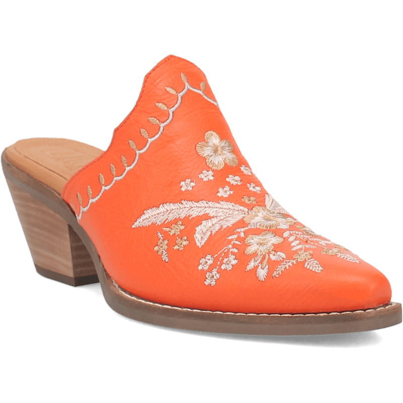 WILDFLOWER LEATHER MULE - ORANGE/ORANGE (DS)