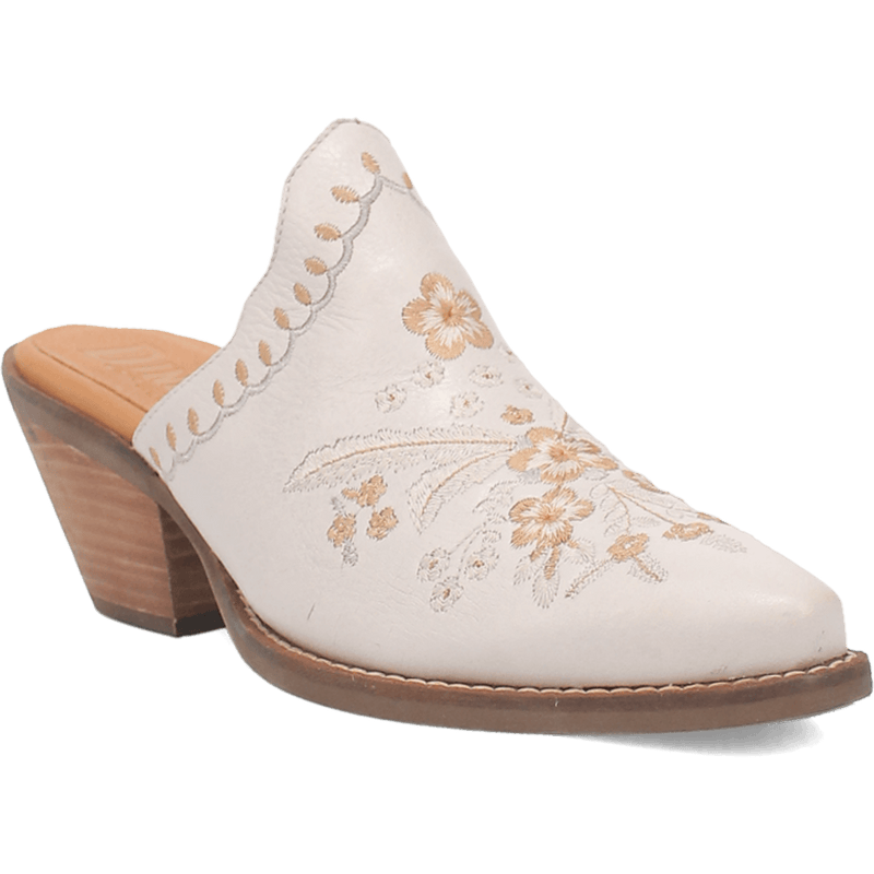 WILDFLOWER LEATHER MULE - WHITE/WHITE Dingo Boot (DS)