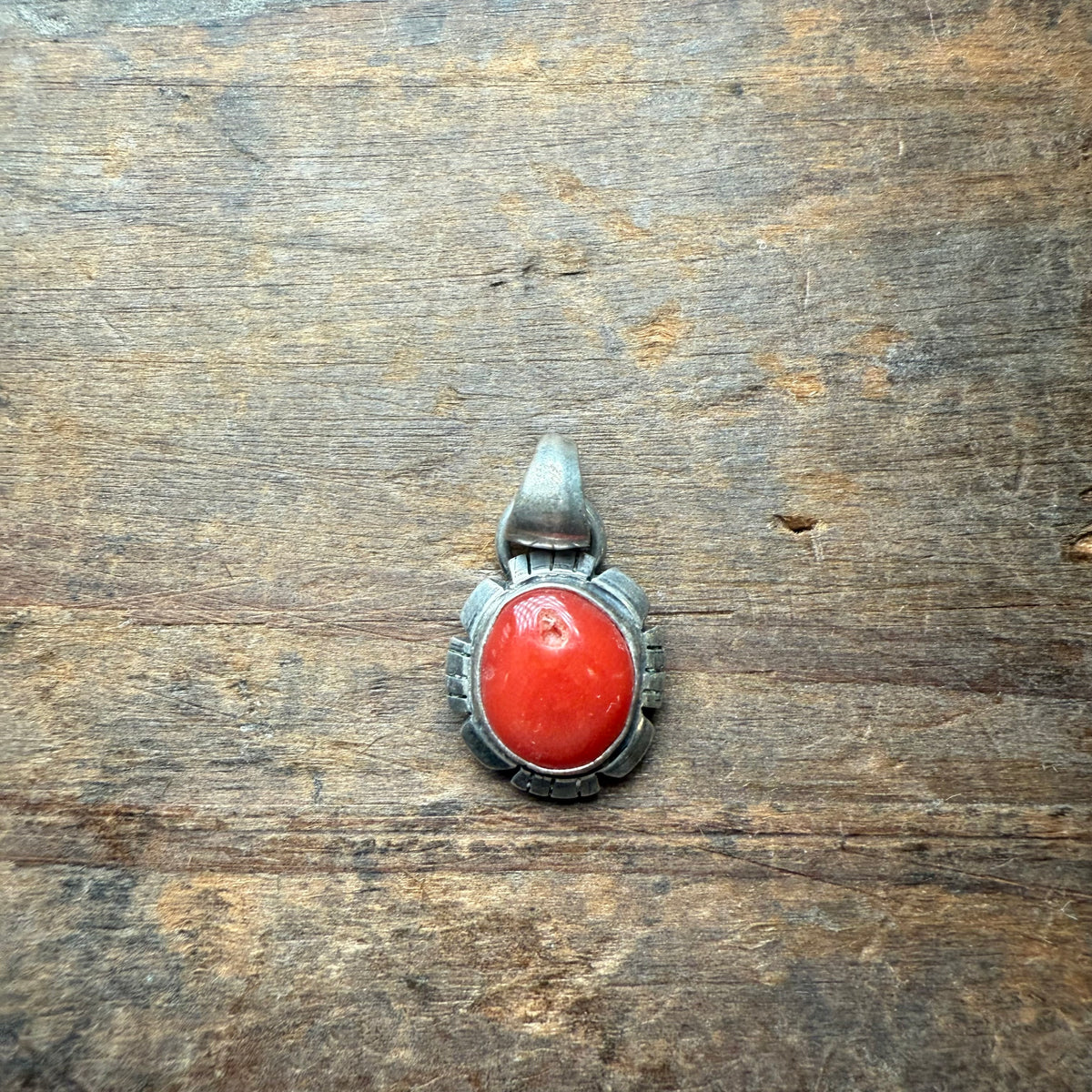 Dainty Red Coral with Sterling Silver Detail Genuine Pendant for Necklace2