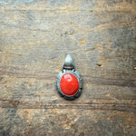 Dainty Red Coral with Sterling Silver Detail Genuine Pendant for Necklace2