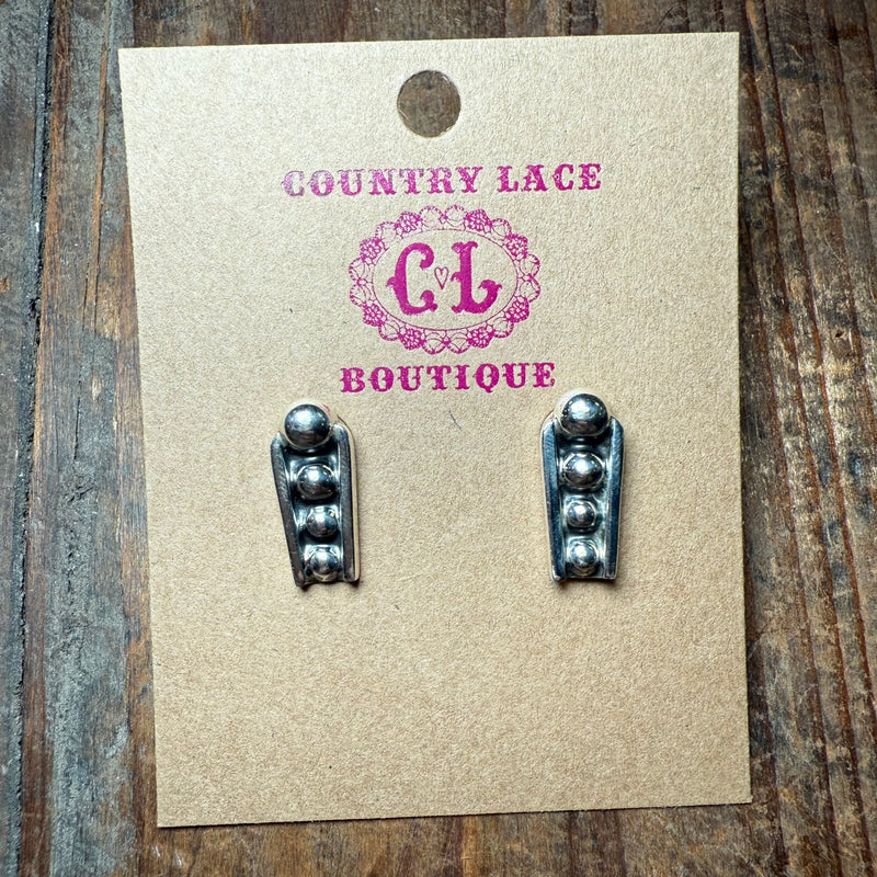 Dainty Sterling Silver Ball Post Genuine Earring