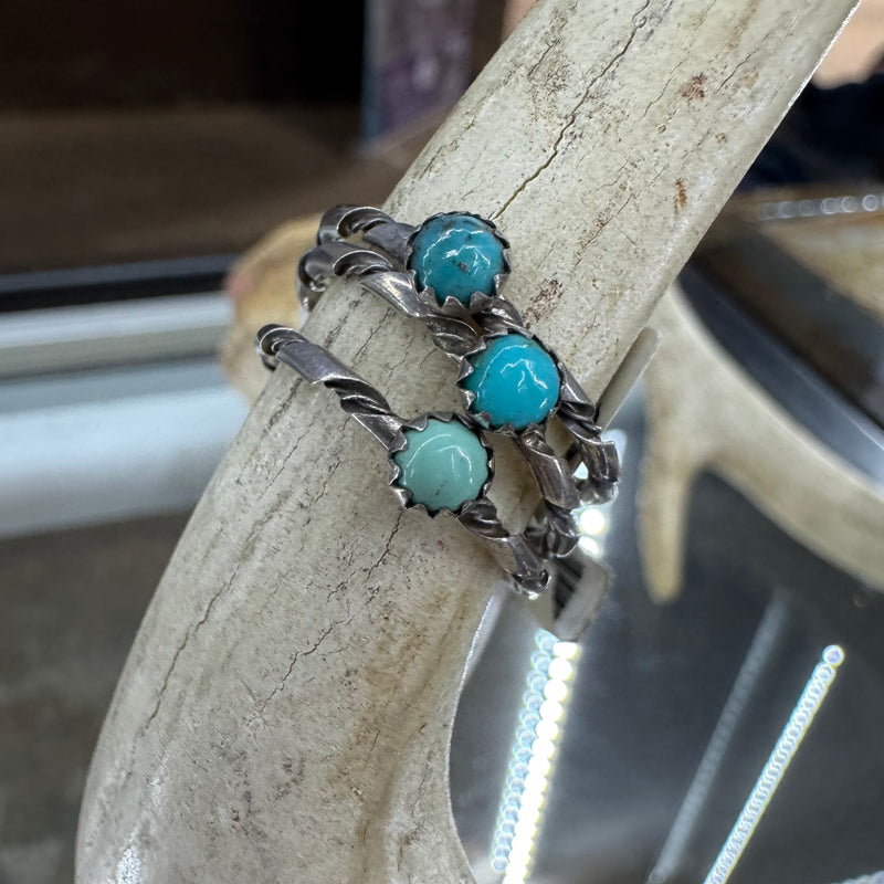 Dainty Twisted Turquoise Genuine Ring7