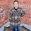Dark Brown Rock & Roll Denim Boy's Henley Aztec Jacquard Youth Pullover