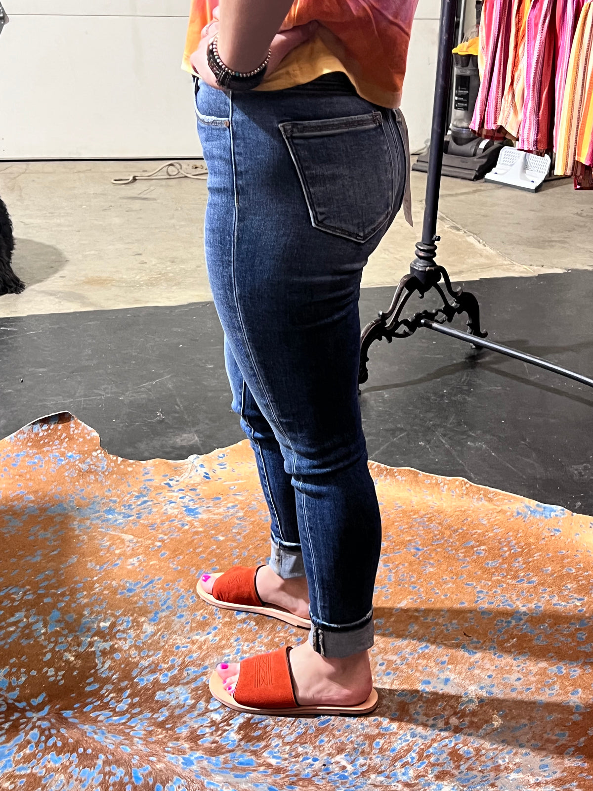 Dark High Rise Skinny Risen Jeans6