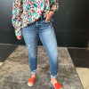 Dark Little Distressed Risen Straight Leg Jeans77