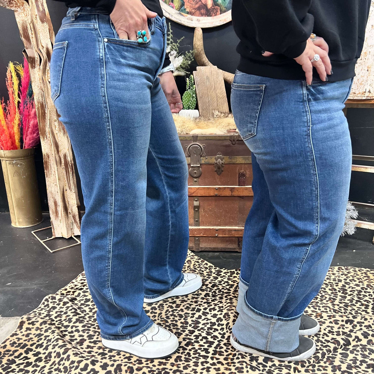 Dark Risen Trouser Leg Jeans 2