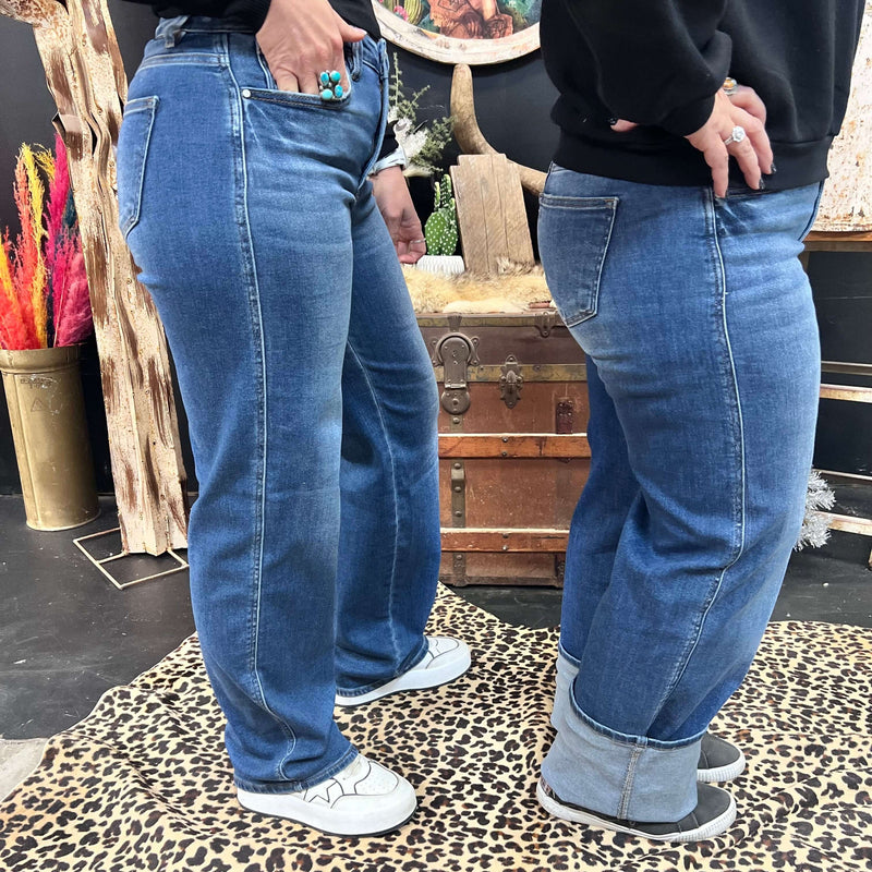 Dark Risen Trouser Leg Jeans 2