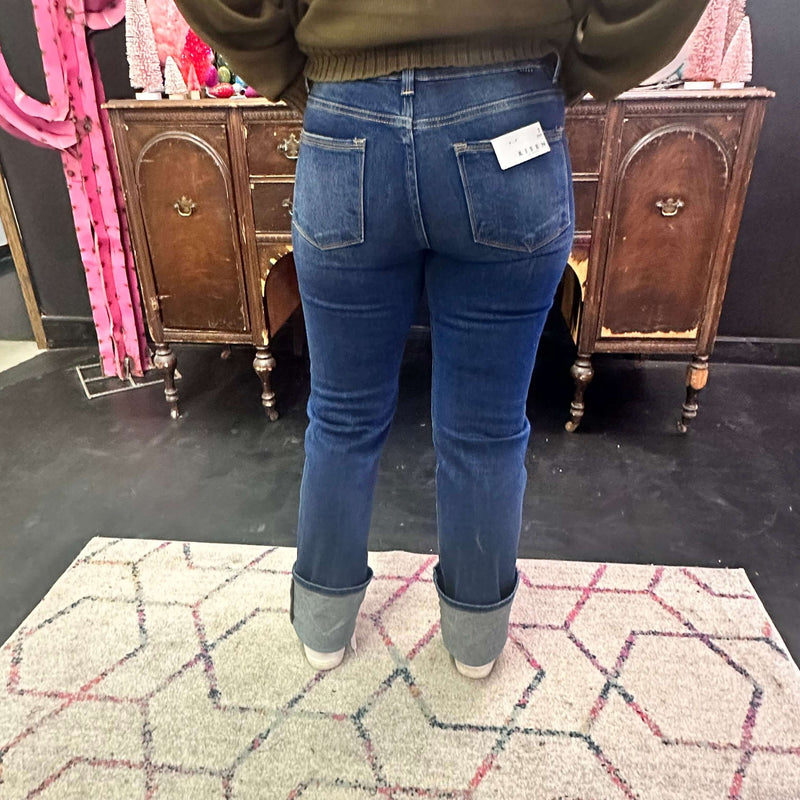 Dark Straight Long Risen Jeans6