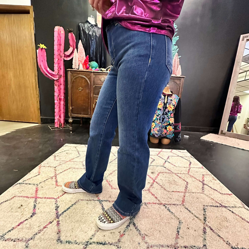 Dark Straight Long Risen Jeans7