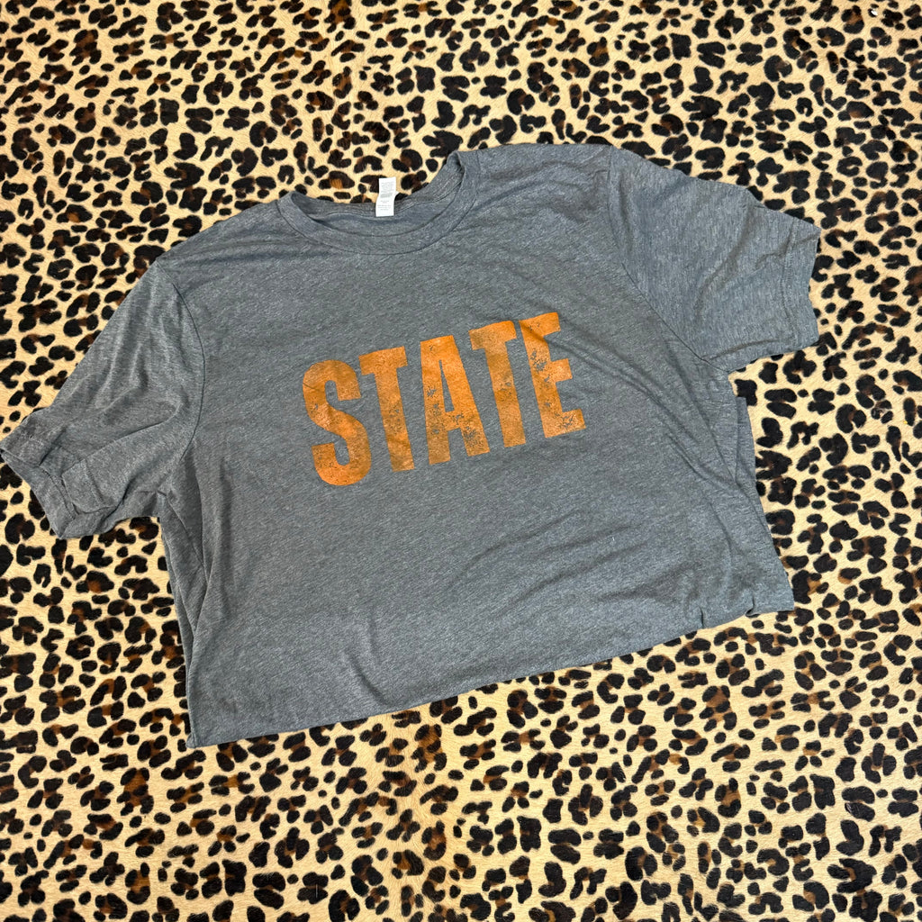 Deep Heather Grey State Crew Neck T-shirt