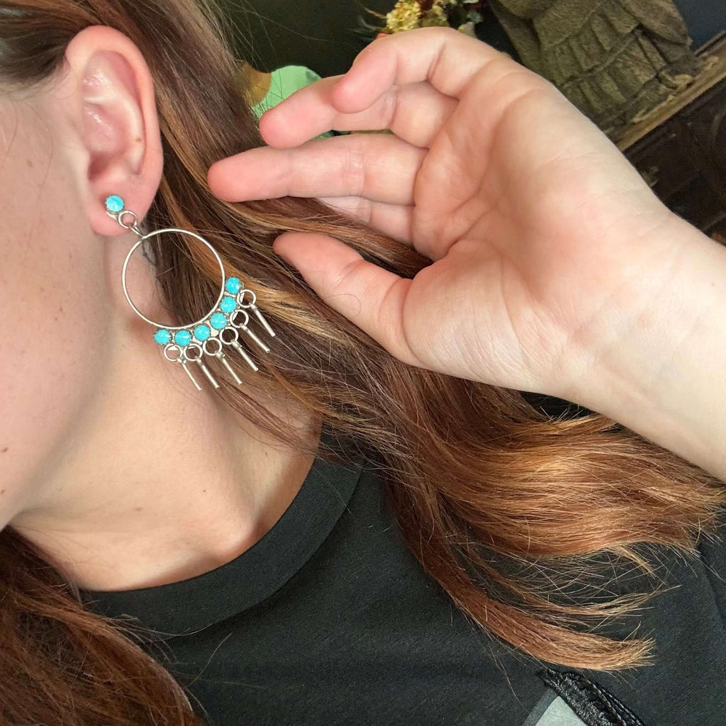 Dream Catcher Turquoise Genuine Earring1