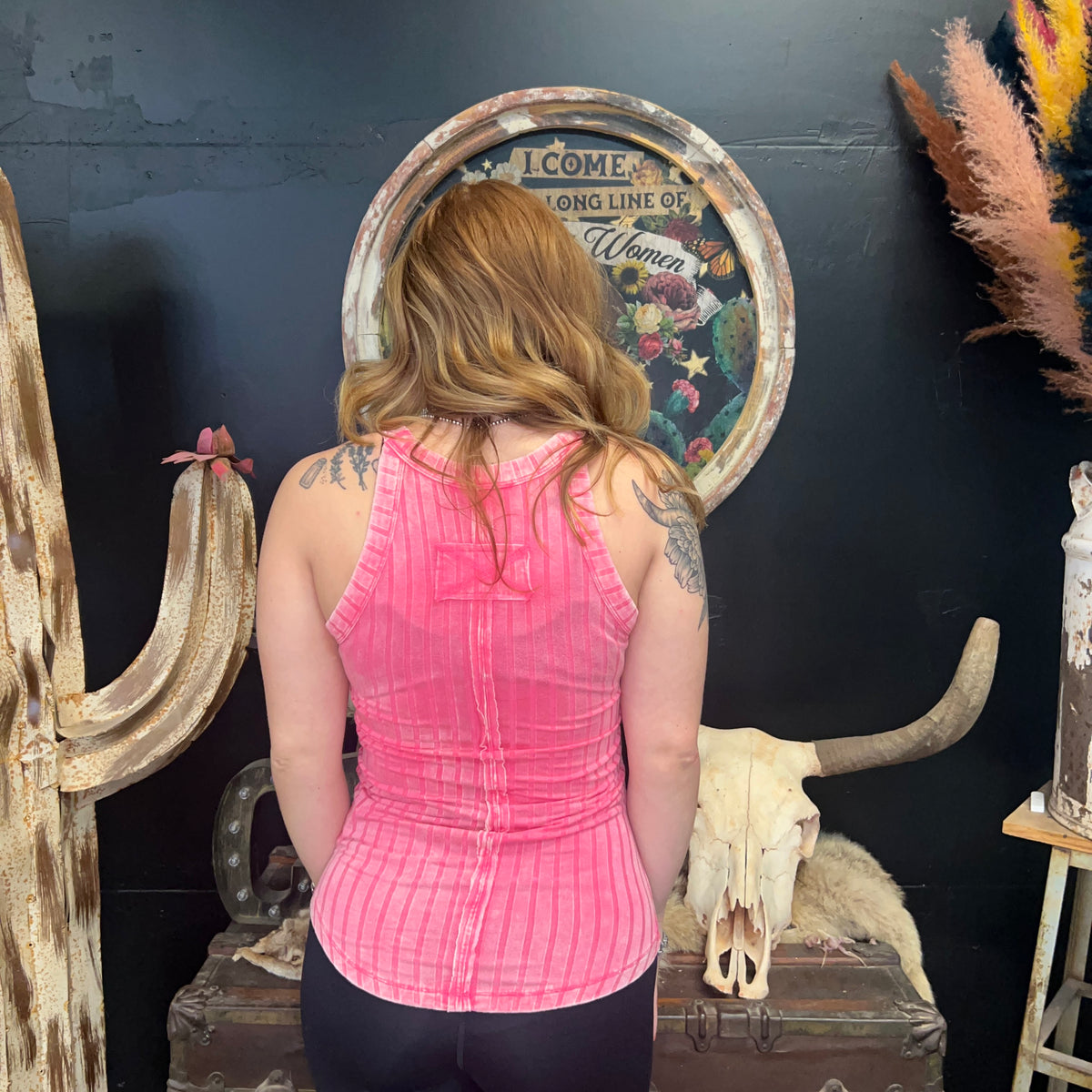 Pink Faded Tank Top