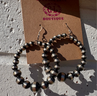 Graduated Round Navajo Pearl Sterling Silver Earring