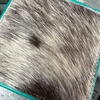Turquoise Square Cowhide Jewelry Case