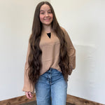 tanbubblesleevevnecktop