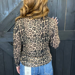 Leopard Sideline Spirit Gold Mesh Long sleeve Top