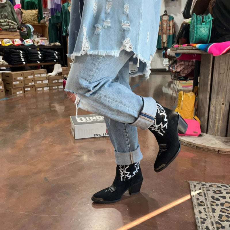 Black Rough Out Shortie Dingo Joyride Boot
