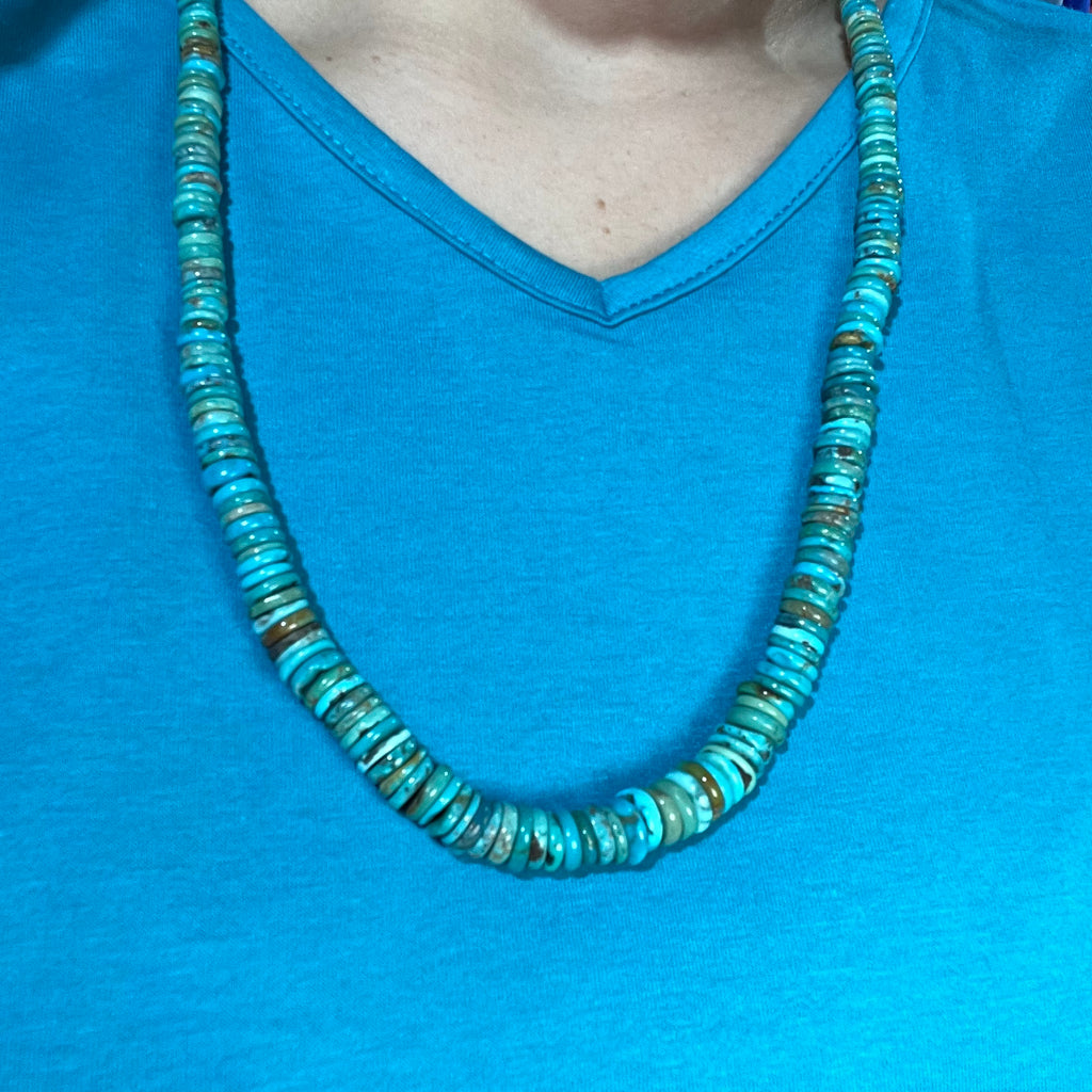 25 inch Graduated Turquoise Genuine Necklace - Country Lace Boutique
