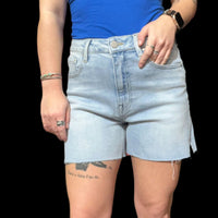 Risen Light Wash Denim Cut Off Shorts