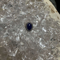 Oval Blue Lapis with Rope Detail Sterling Silver Ring size 7.5