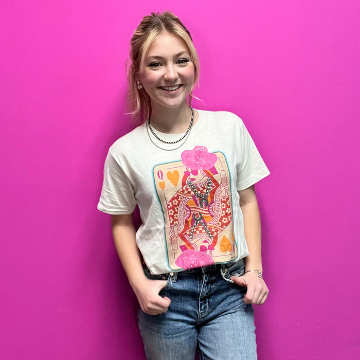 Tan and Pink Bling Queen T- Shirt