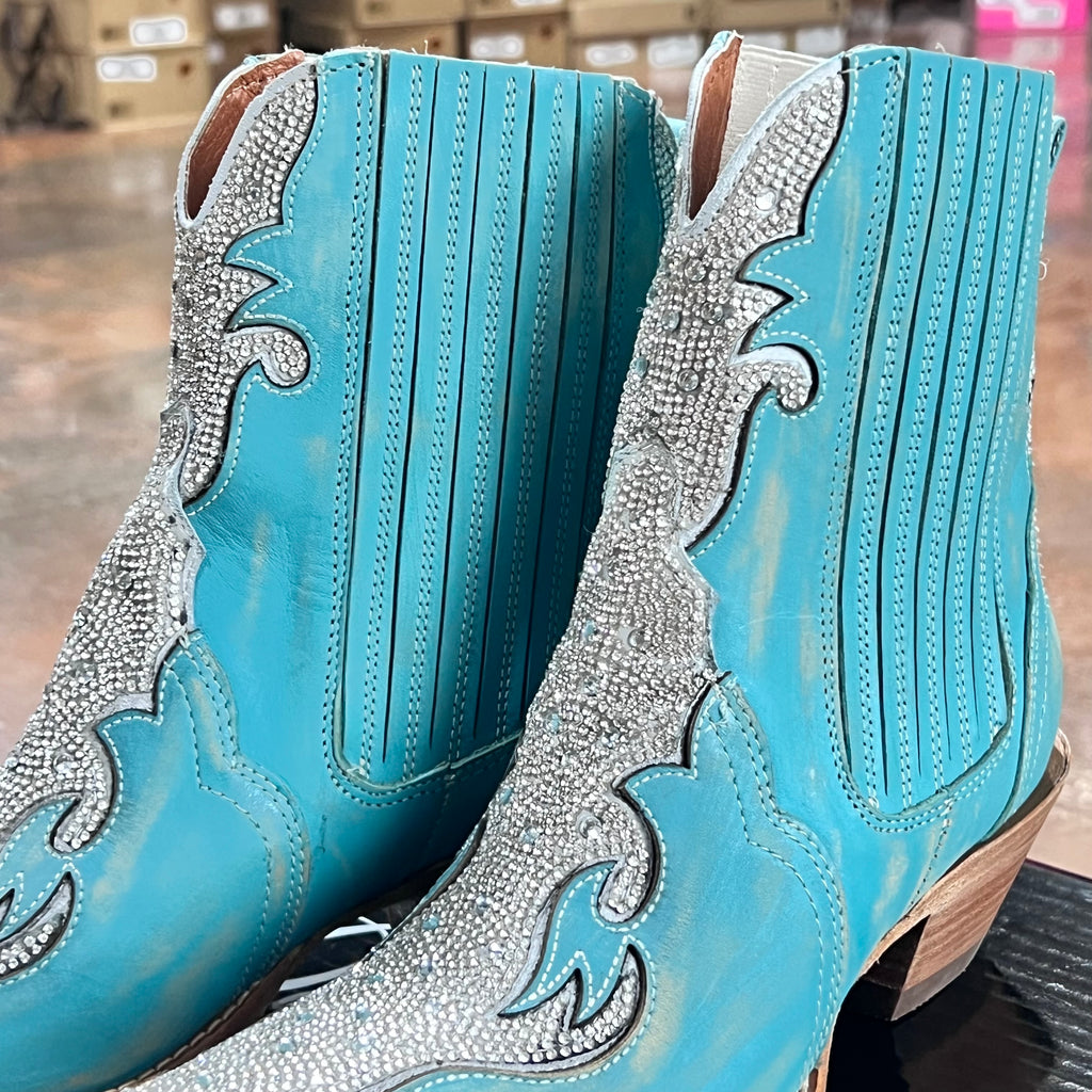 Turquoise Crystal Dan Post Leather Boot
