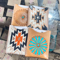 White Aztec Card Holder Wallet