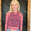 Rock & Roll Pink Quirky Conversational Mesh Long sleeve Top