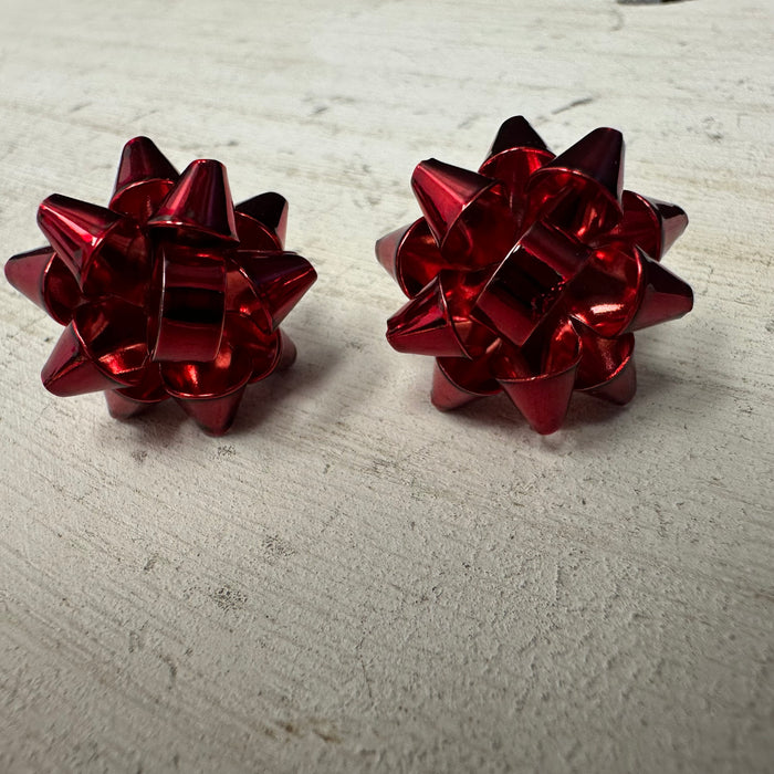 redchristmasbowearring