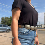 Black Leather Concho Belt