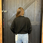Black Super Soft Inside Out Crop Long Sleeve Sweater