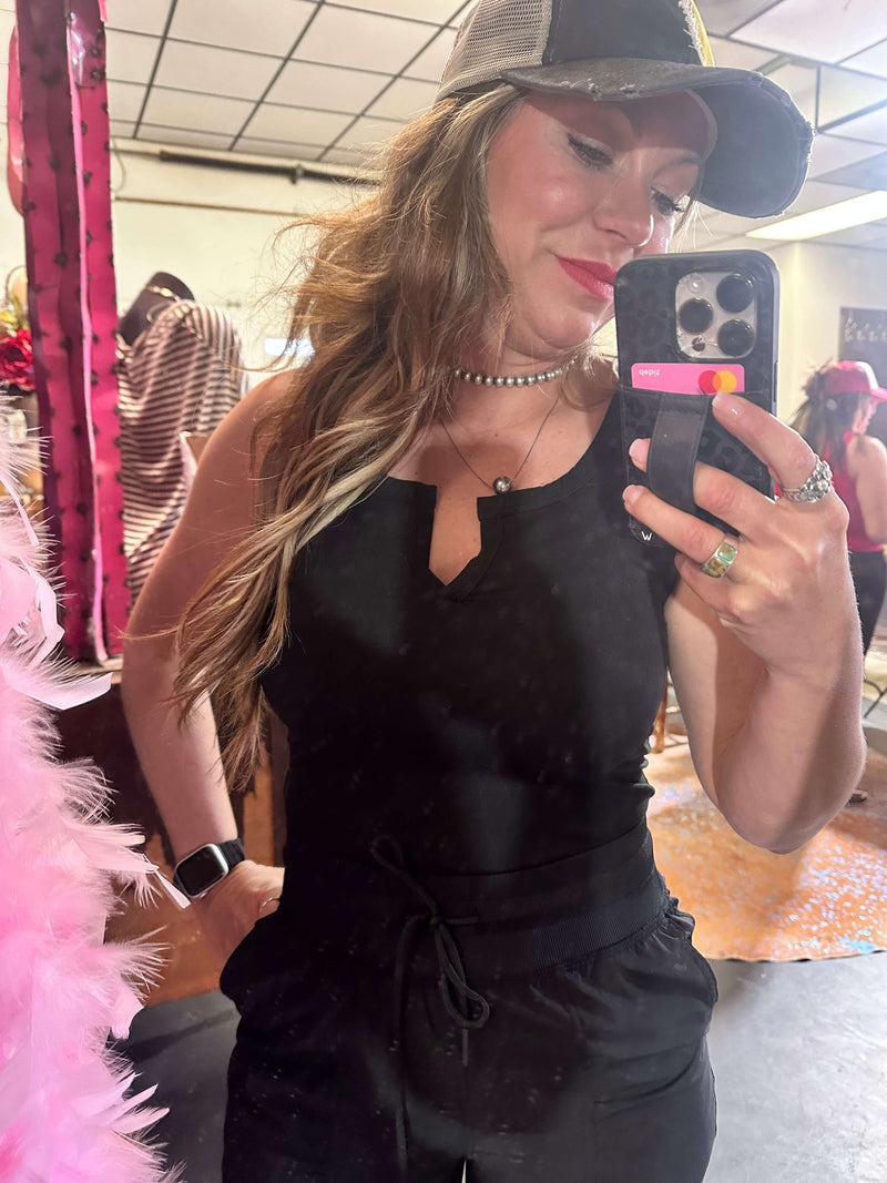 Sexy Black Tank Top Bodysuit size small