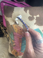 Blue Lapis Skinny Dainty Cuff Bracelet