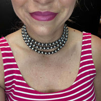 14.5 inch 10mm Navajo Pearl Sterling Silver Necklace
