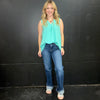 Aqua Mint V Neck Sleeveless Top