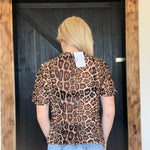 Leopard Stay Wild Mesh shortsleeve Top