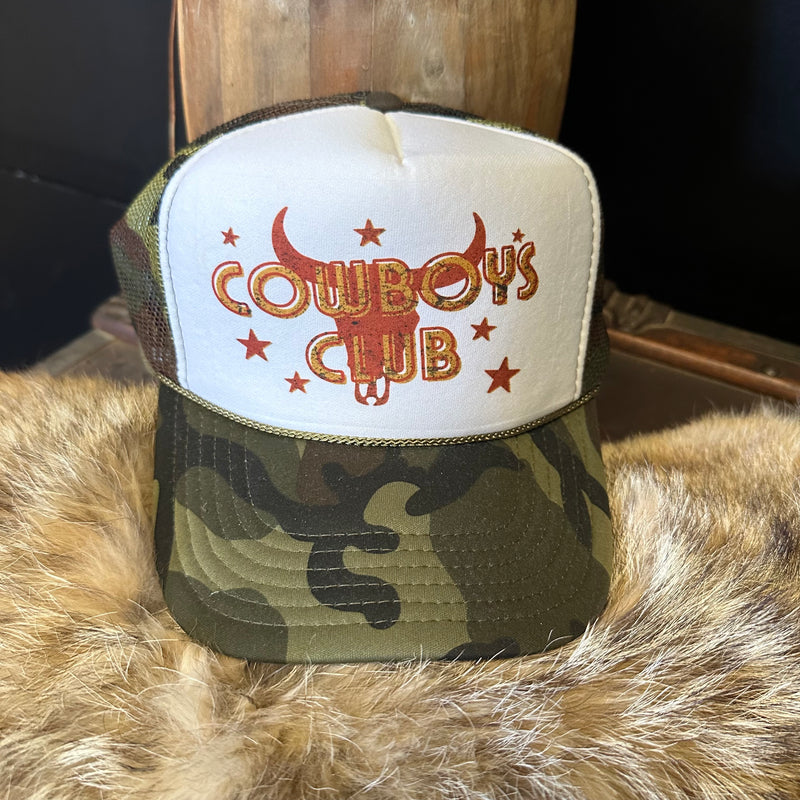 Camo Cowboys Club Trucker Cap