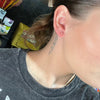 Tiny Pink Heart Gold Post Stud Fashion Earrings