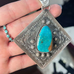 Gorgeous Turquoise Statement Genuine Pendant for Necklace