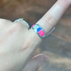 Multi Opal Inlay Genuine Ring.