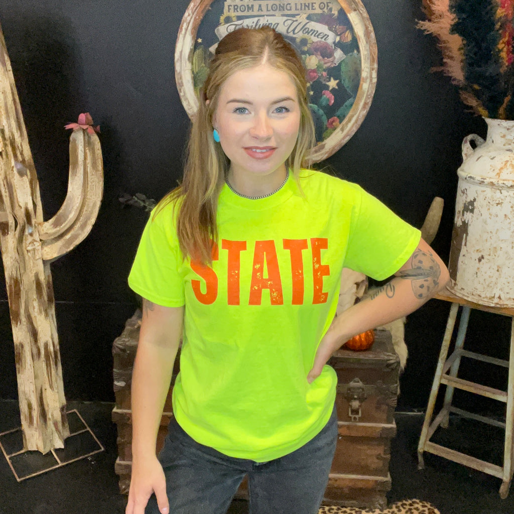 Safety Green State Crew Neck T-shirt