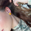 Bumble Bee Oval Stud Post Genuine Earring