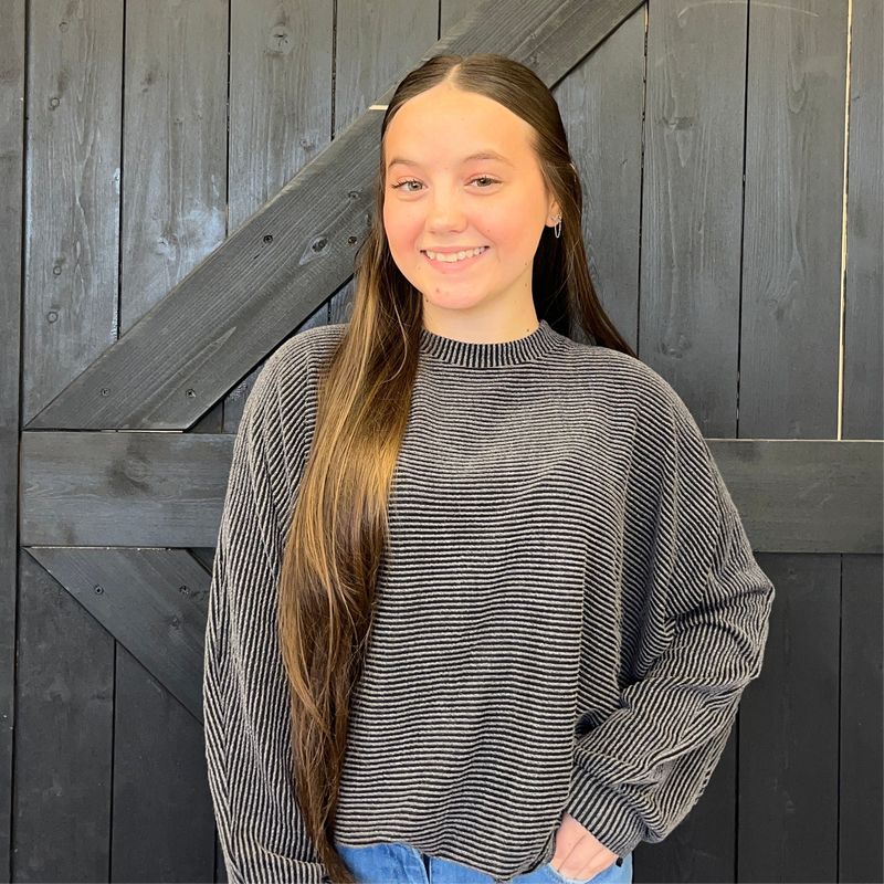 Charcoal Dolman Ribbed Soft Long sleeve Shirt