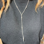 20 inch 4, 5, 6, 7, 8mm Lariat Navajo Pearl Genuine Necklace