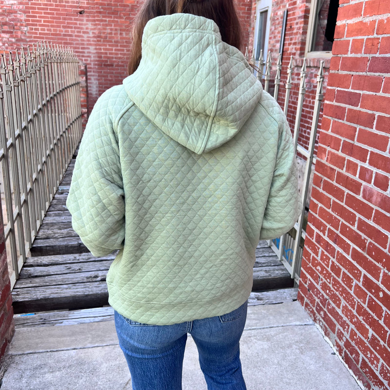 Sage & Brown Crop Hoodie Sweatshirt.