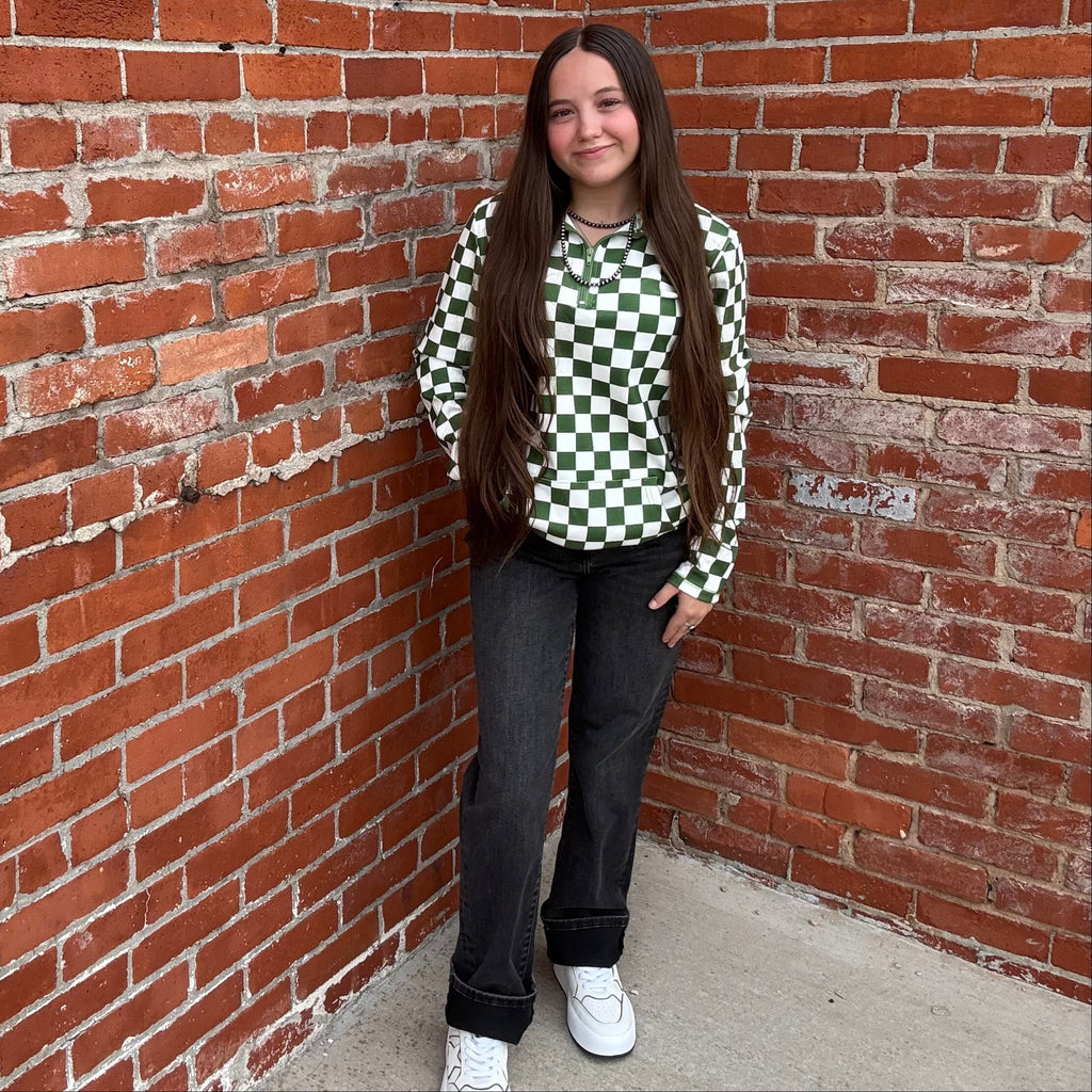 Green & White Pep Rally Pullover