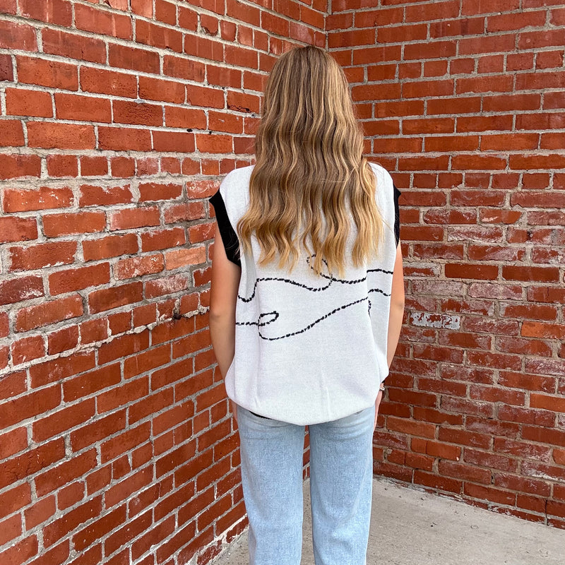 LASSO THE LONGHORN Vest Sweater