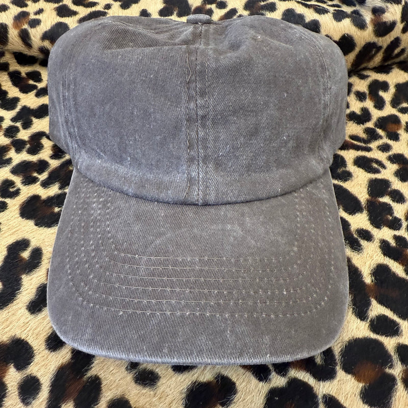Solid Faded Dark Brown Hat